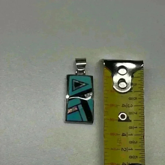 Cecil Ashley Sterling Silver Pendant with Turquoise and Opal Inlays - Picture 5 of 6